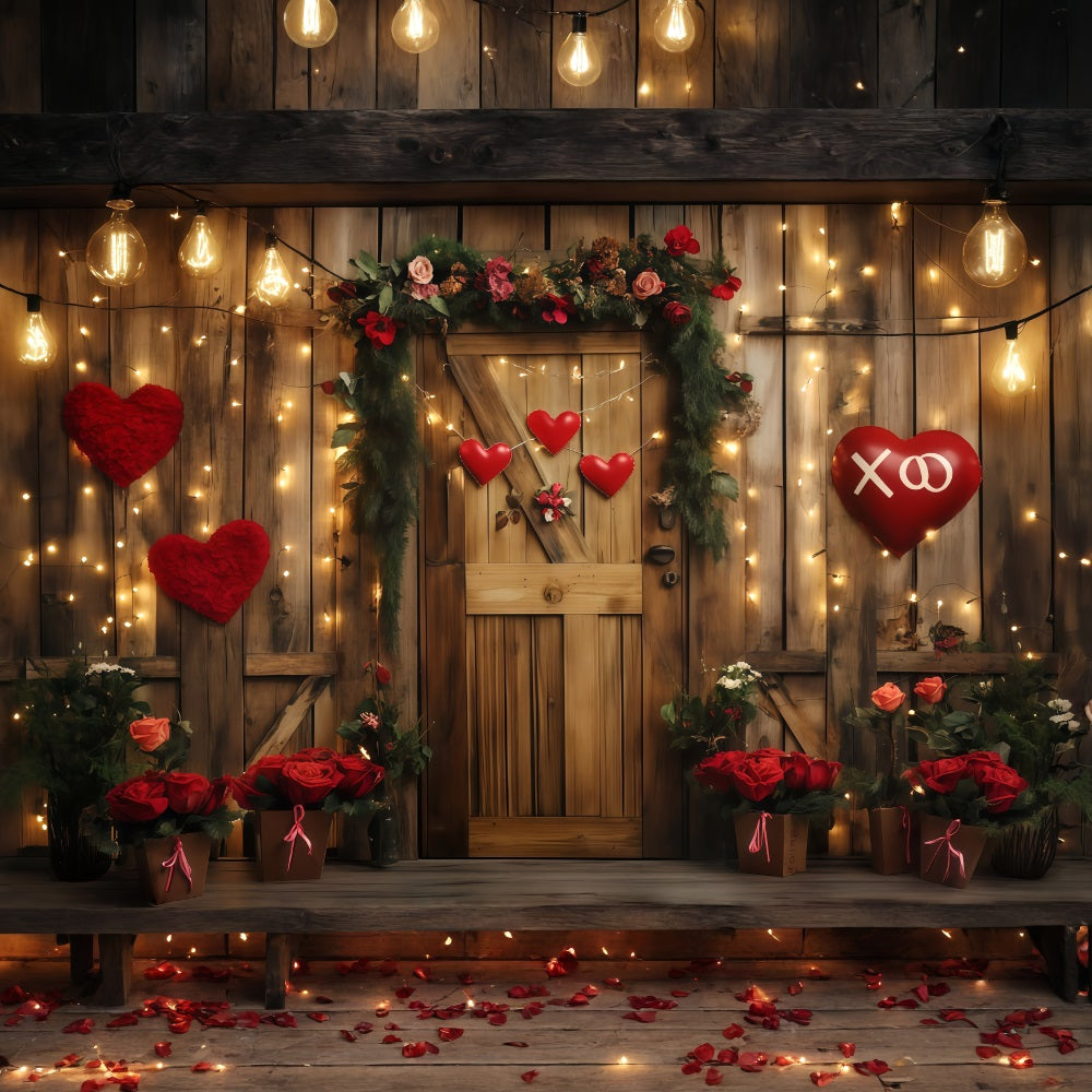 Fond de Saint-Valentin Porte florale rustique cœur Fond de Saint-Valentin MRR11-96