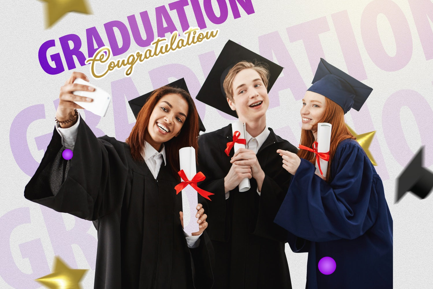 Toile de fond de graduation Souvenirs Moment Selfie 2025 Personnalisée MRR4-41