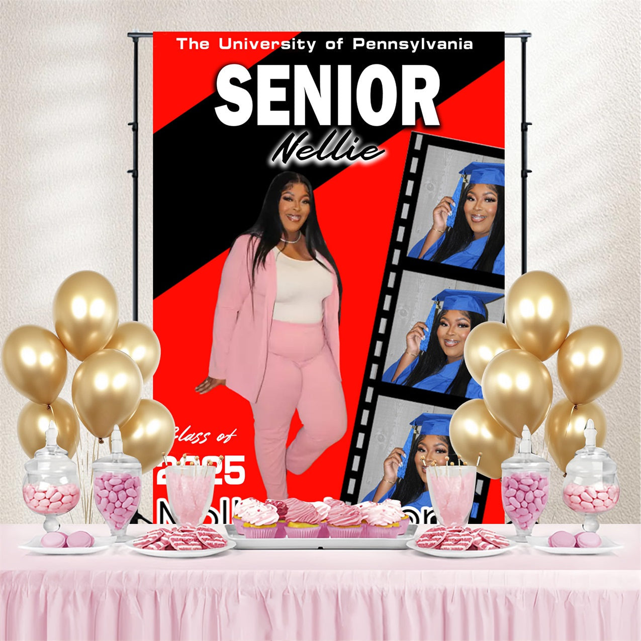 Toile de fond de graduation Style Senior Personnalisé MRR4-48