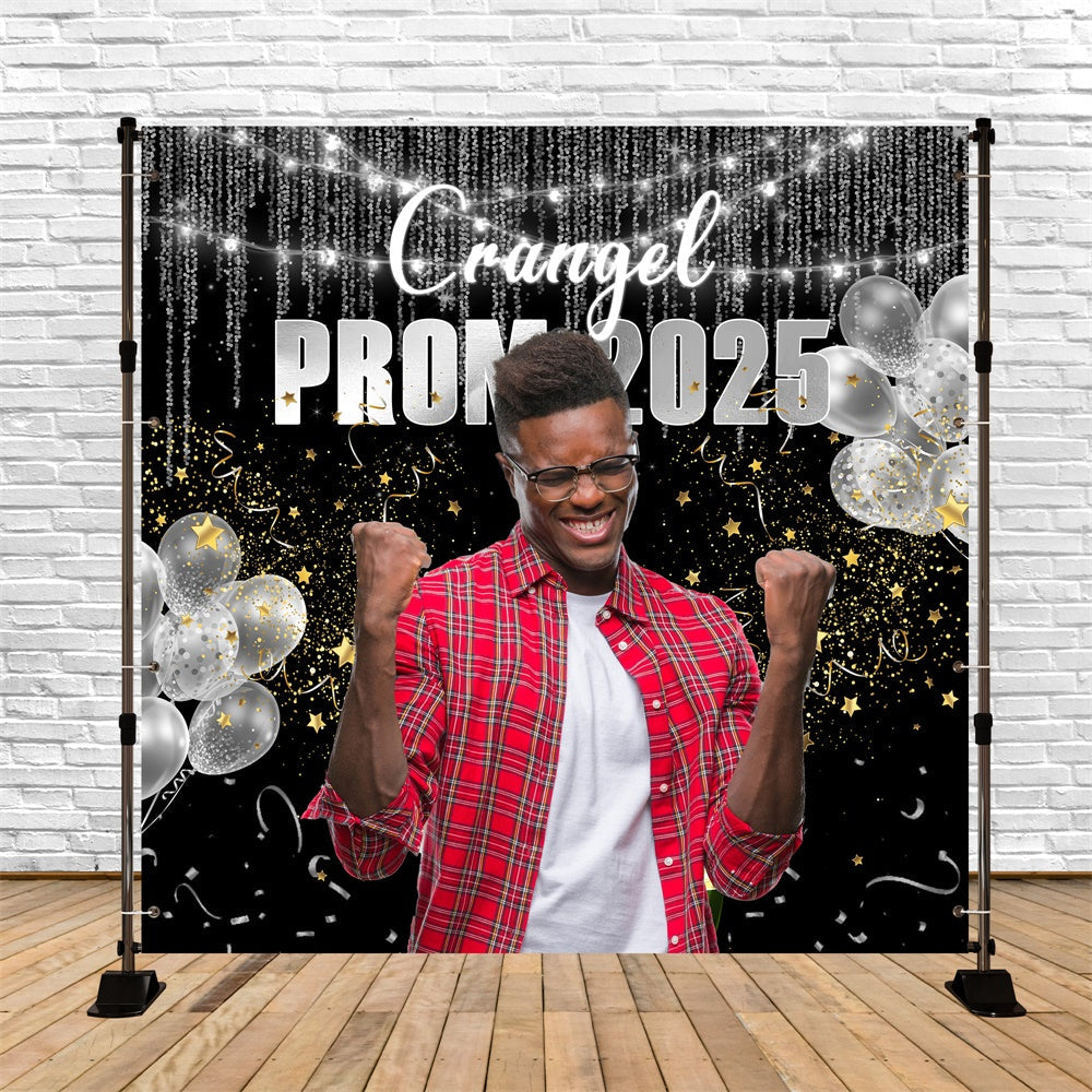 Toile de Fond de Bal Idées Ballons Argent Cool Personnalisée MRR5-32