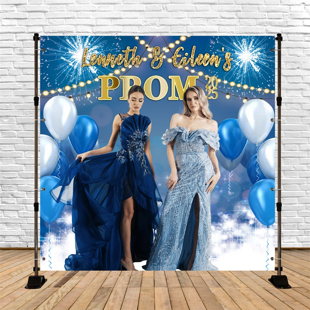 Toile de Fond de Bal 2025 Ballon Bleu Stylé Personnalisée MRR5-44