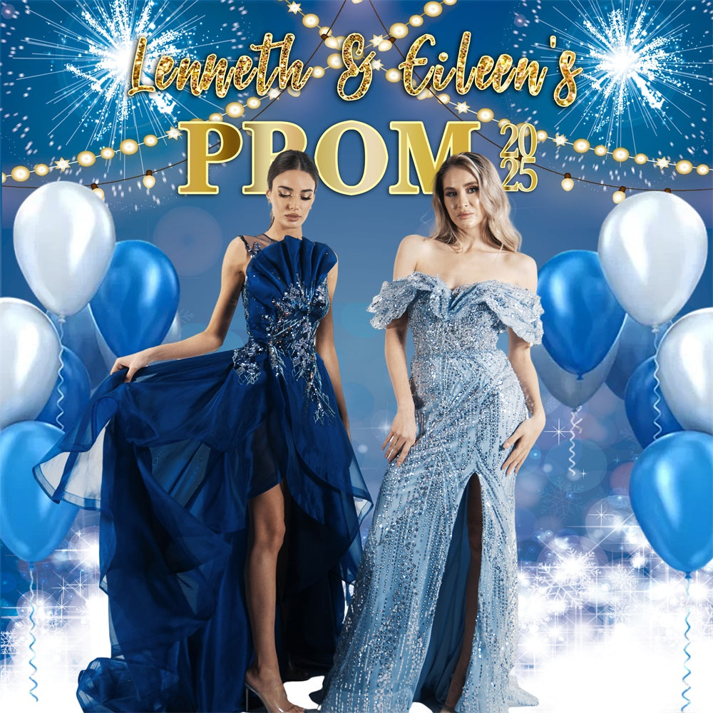 Toile de Fond de Bal 2025 Ballon Bleu Stylé Personnalisée MRR5-44