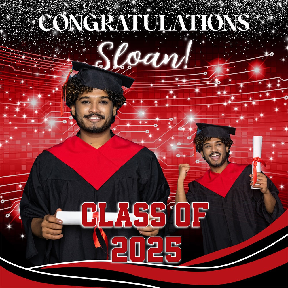 Toile de Fond de Graduation Style Tech Audacieux Personnalisée MRR5-57