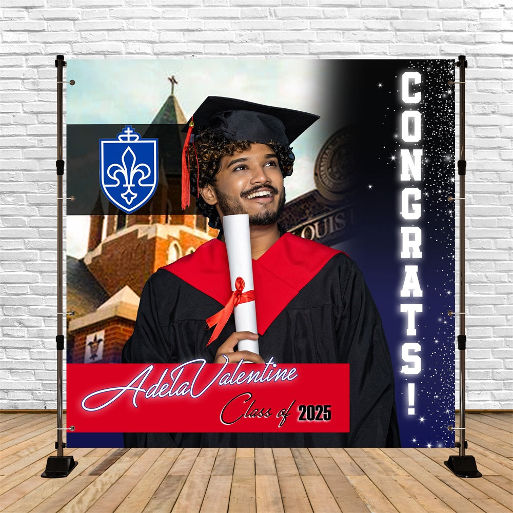 Toile de Fond de Graduation Style Classique Universitaire Personnalisée MRR5-58