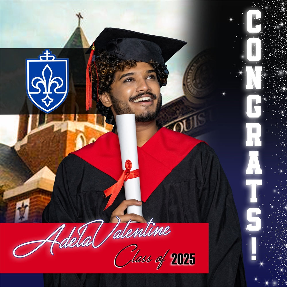 Toile de Fond de Graduation Style Classique Universitaire Personnalisée MRR5-58