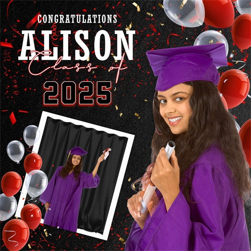 Toile de Fond de Graduation Toast Ballons Personnalisée MRR6-13