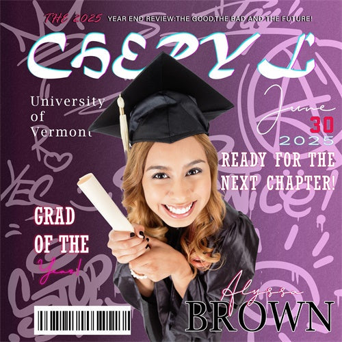 Toile de Fond de Graduation Style Magazine Personnalisée MRR6-14