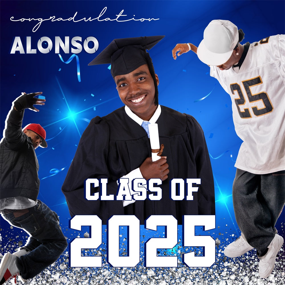 Toile de Fond de Graduation Style Hip-Hop Personnalisée MRR6-15