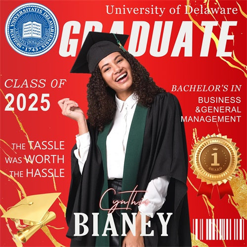 Toile de Fond de Graduation Couverture Magazine Personnalisée MRR6-18
