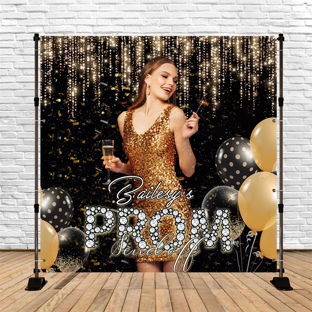 Toile de Fond de Bal Lumières de Luxe Ballons Personnalisée MRR6-3