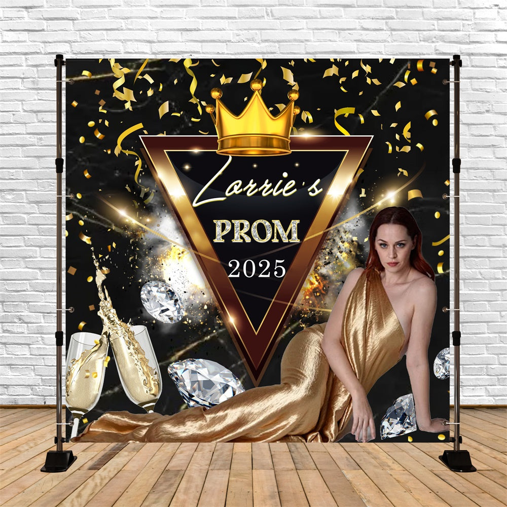 Toile de Fond de Bal Nuit Champagne Brillante Personnalisée MRR6-31