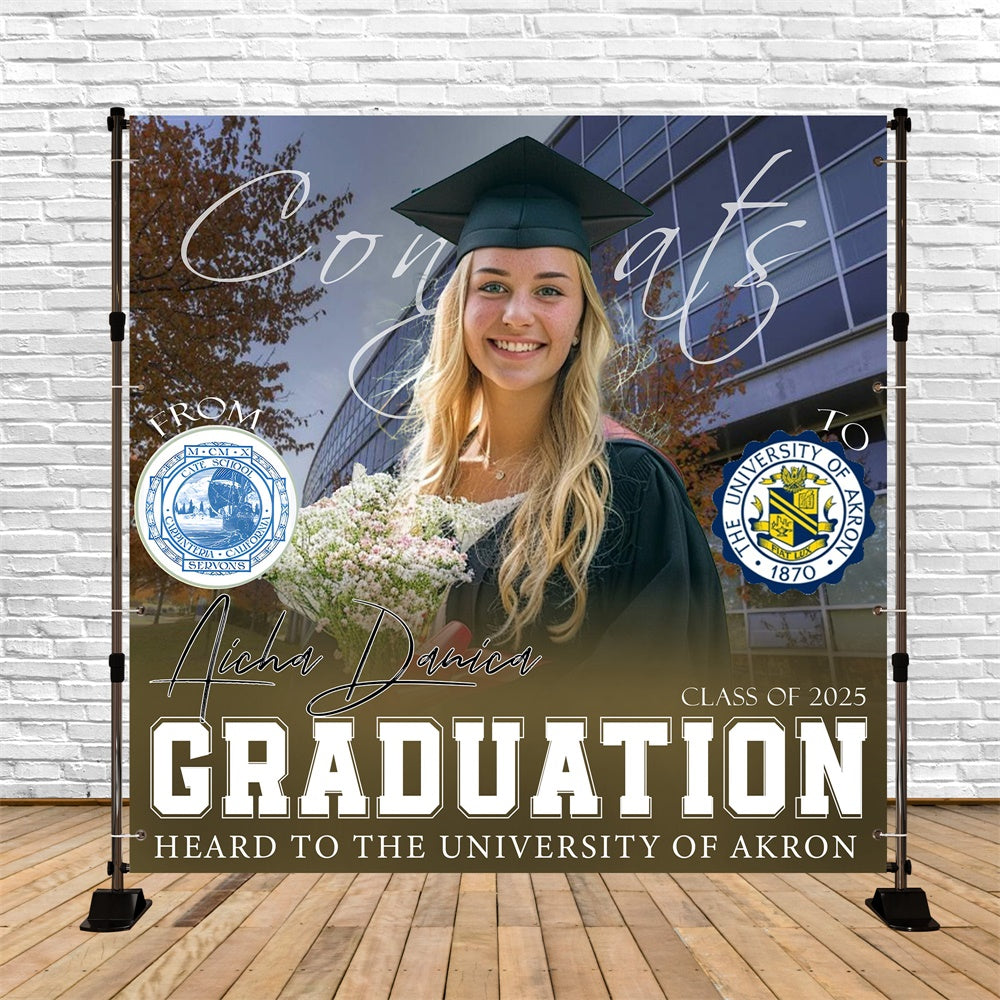 Toile de Fond de Graduation Campus Automnal Toast Personnalisée MRR6-36