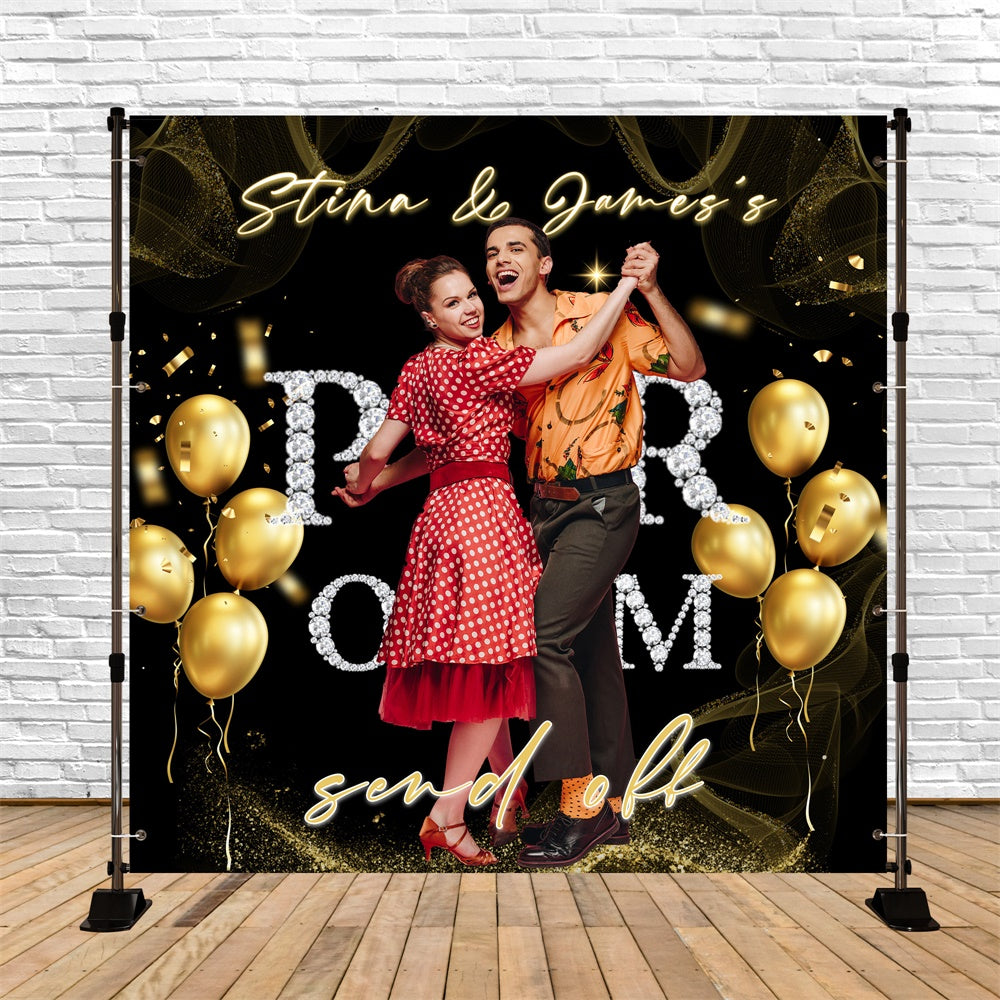 Toile de Fond de Bal Idées Nuit Dorée en Balançoire Personnalisée MRR6-40