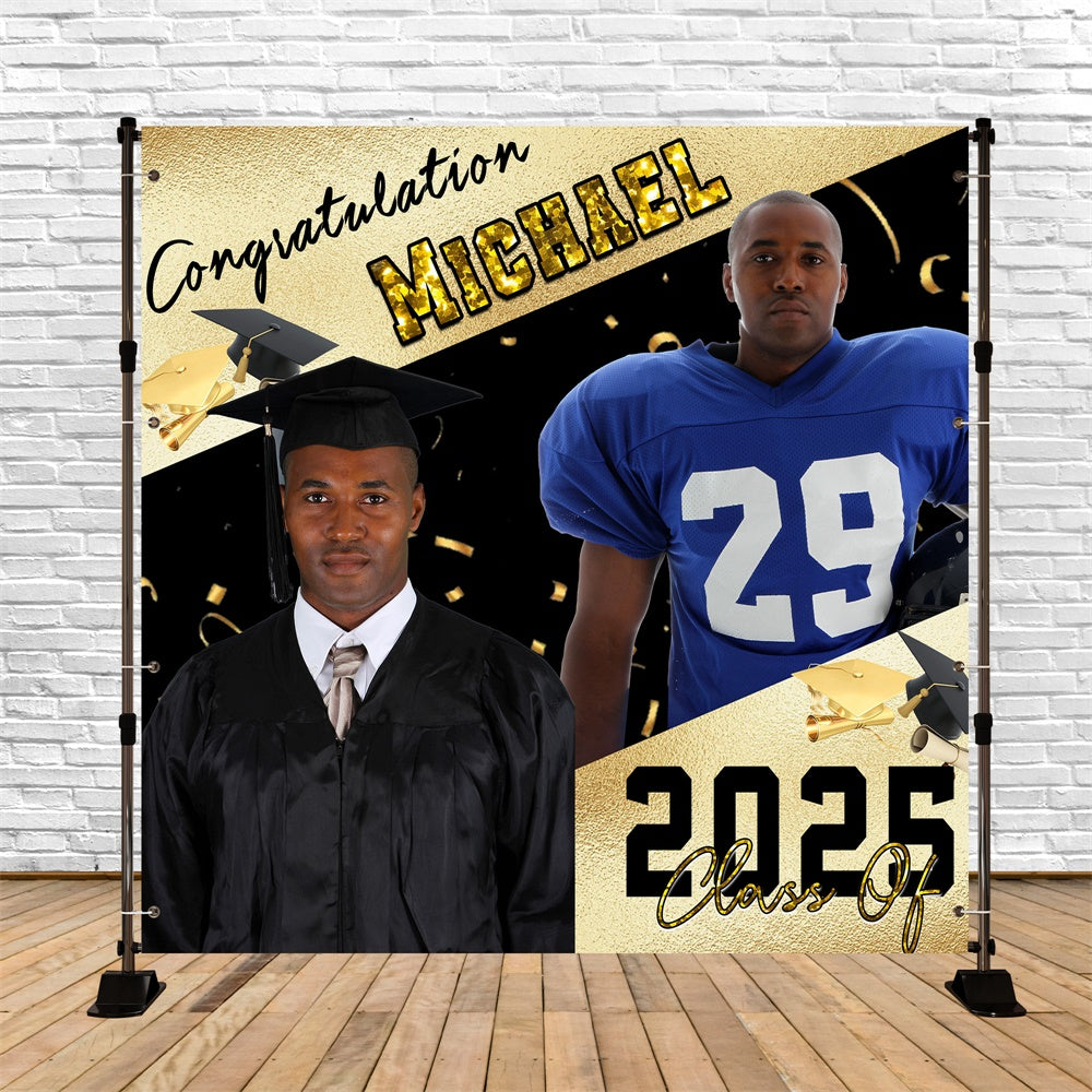 Toile de Fond de Graduation Héritage Sportif Personnalisée MRR6-6