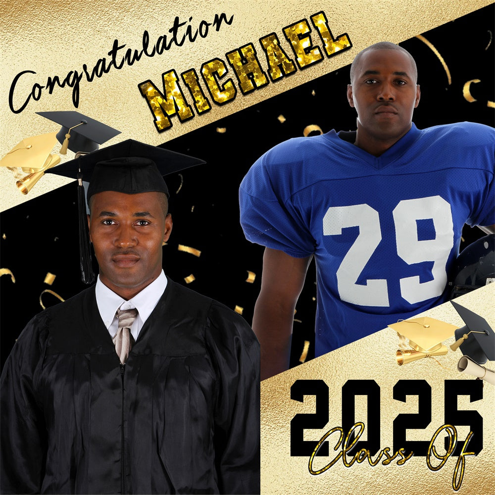 Toile de Fond de Graduation Héritage Sportif Personnalisée MRR6-6