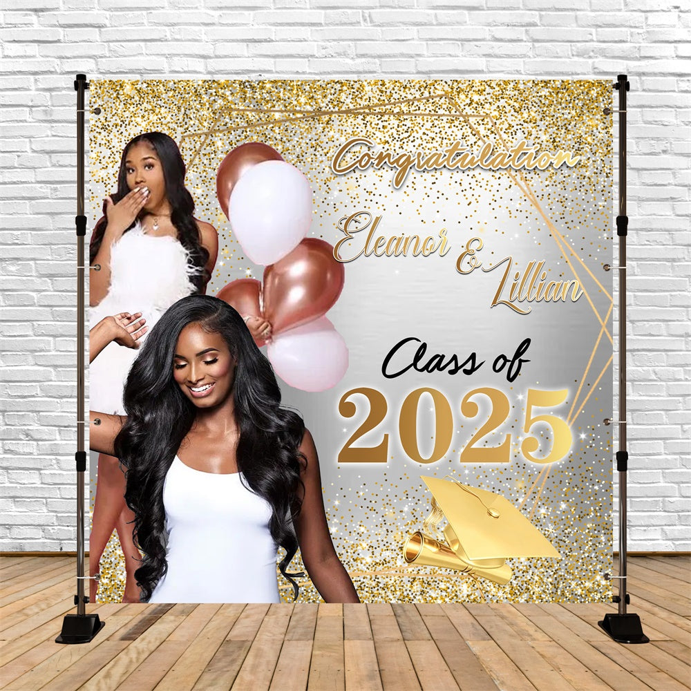 Toile de Fond de Graduation Éclat Élégant Personnalisée MRR6-8