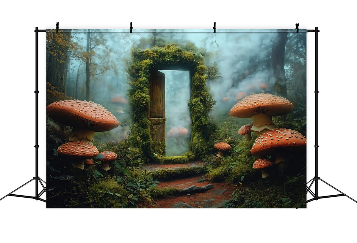 Toile de fond Forêt Enchantée Portail Mousse Champignon MRR7-100