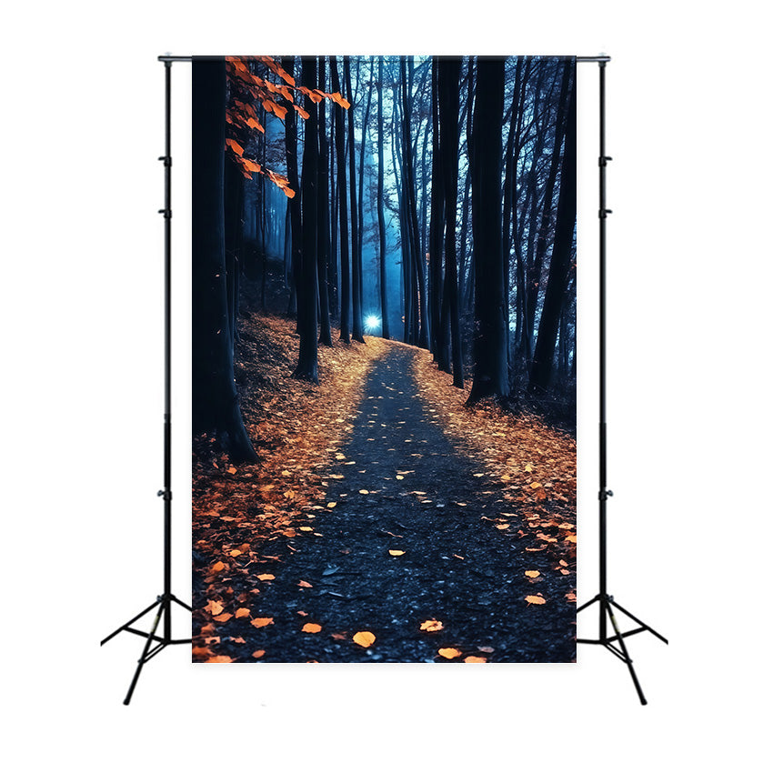 Toile de fond Forêt Nuit Feuilles Dorées Crépuscule MRR7-113