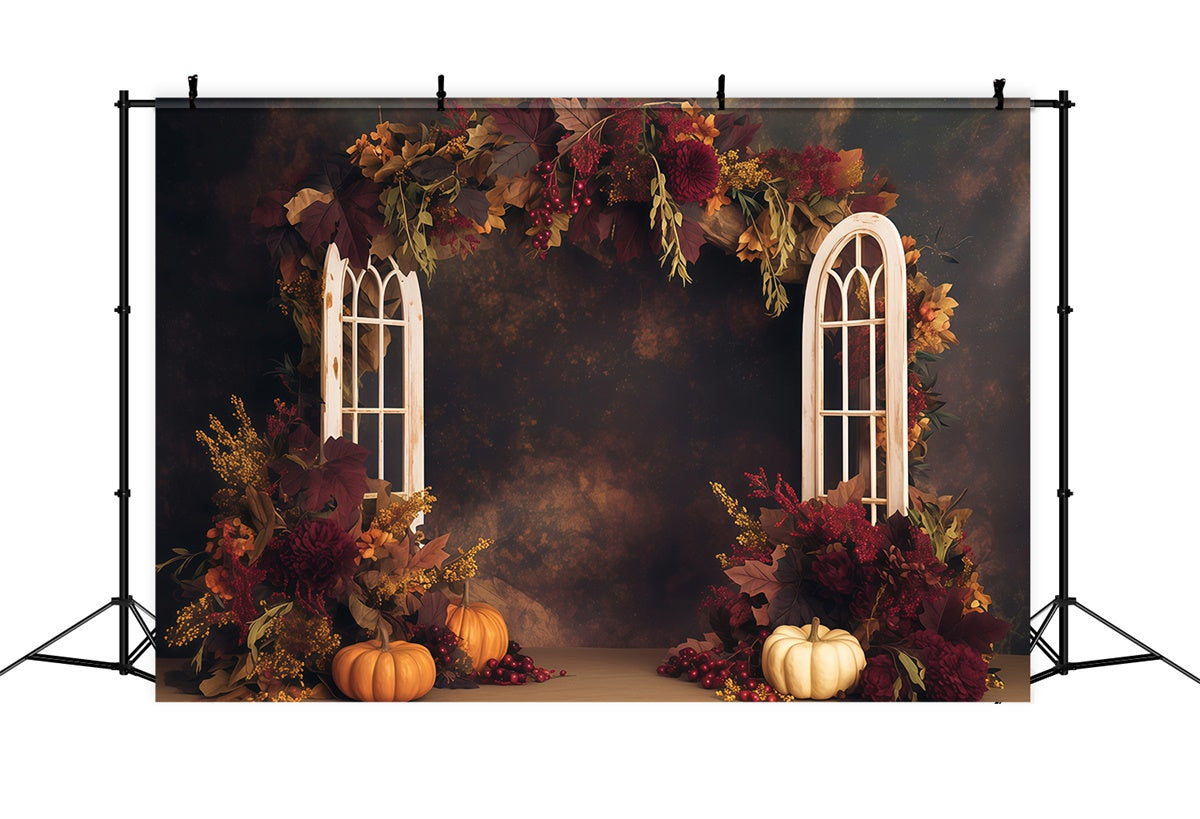 Toile de fond Photo Automne Récolte Florale Sombre MRR7-122