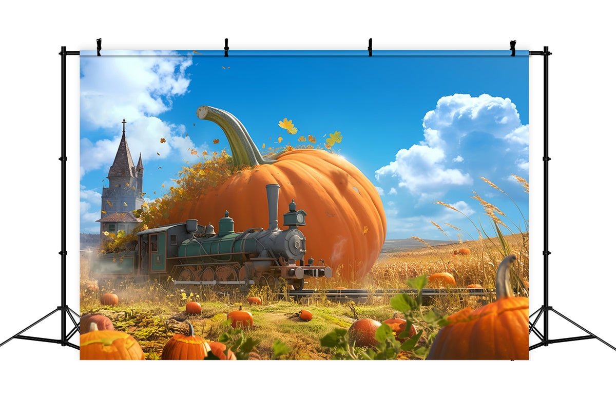 Toile de fond Photo Automne Train Récolte Conte Fée MRR7-138