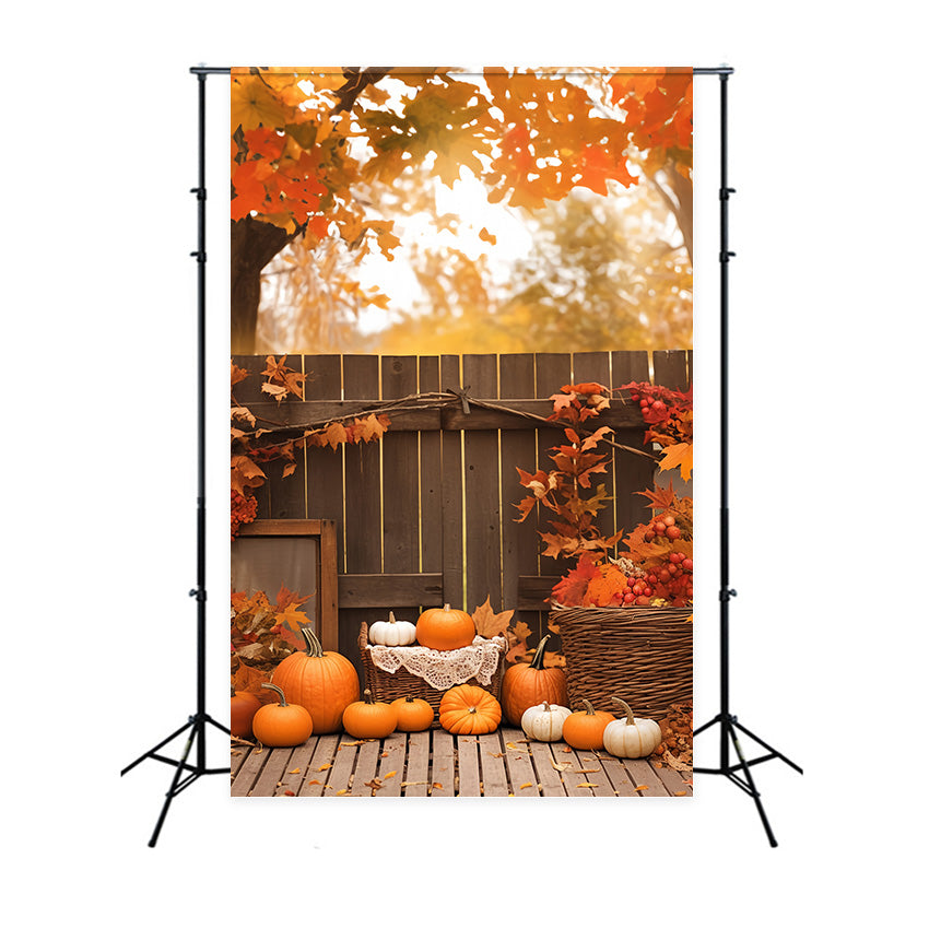 Toile de fond Photo Automne Coin Douillet Citrouille MRR7-142