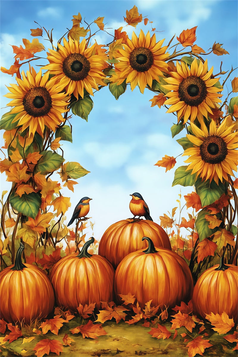 Toile de fond Photo Automne Arche Citrouilles Délice MRR7-145