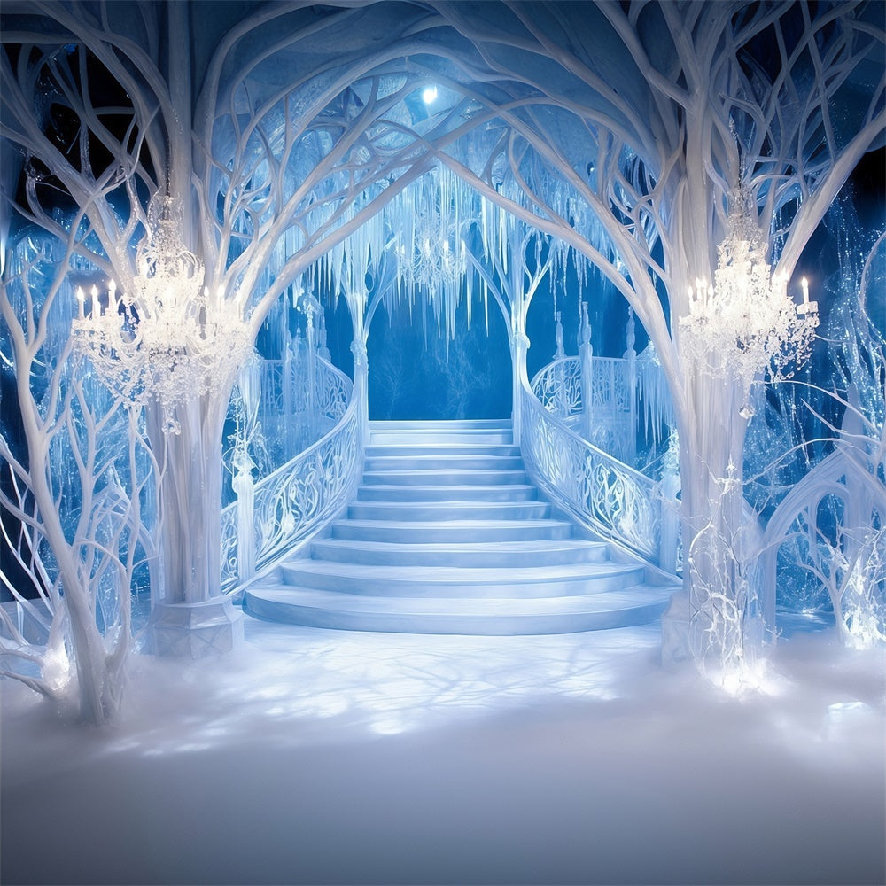 Toile de fond Hiver Escalier Palais de Cristal MRR7-153