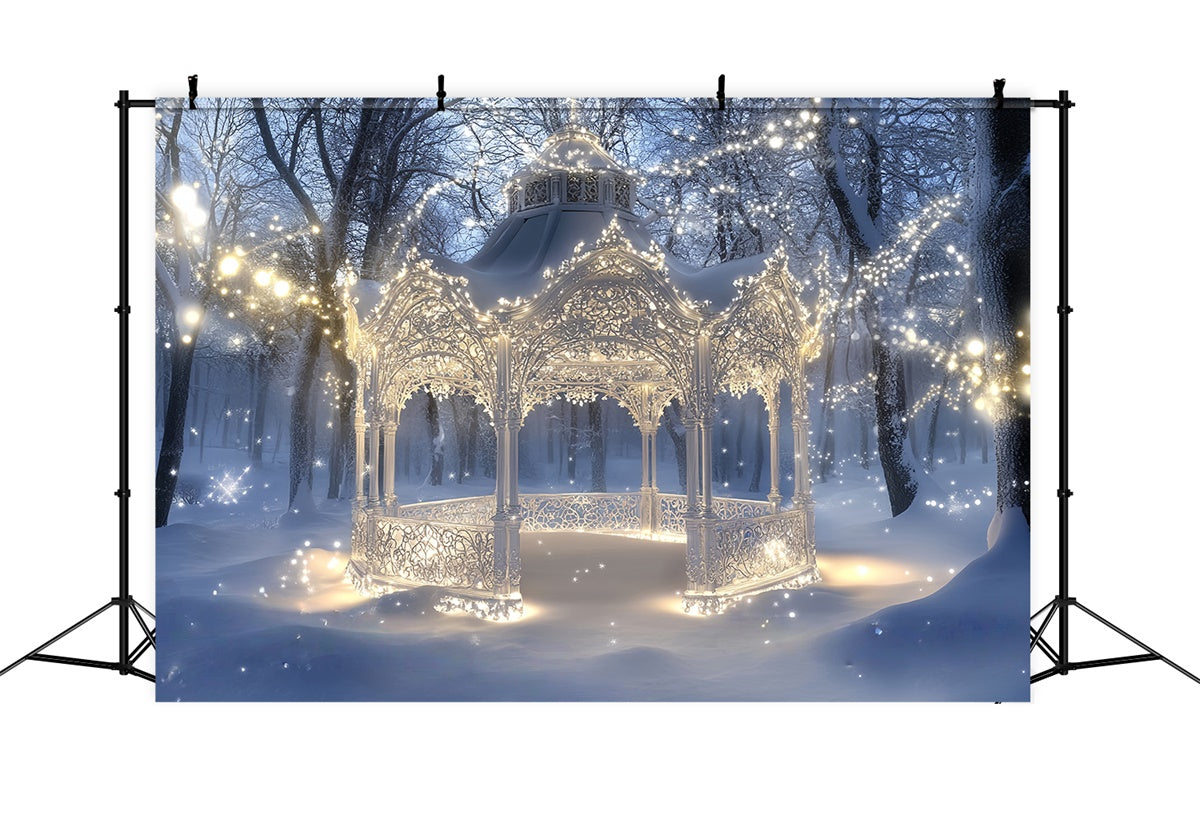 Toile de fond Pays des Merveilles Hiver Kiosque Enchanté Éclatant MRR7-154