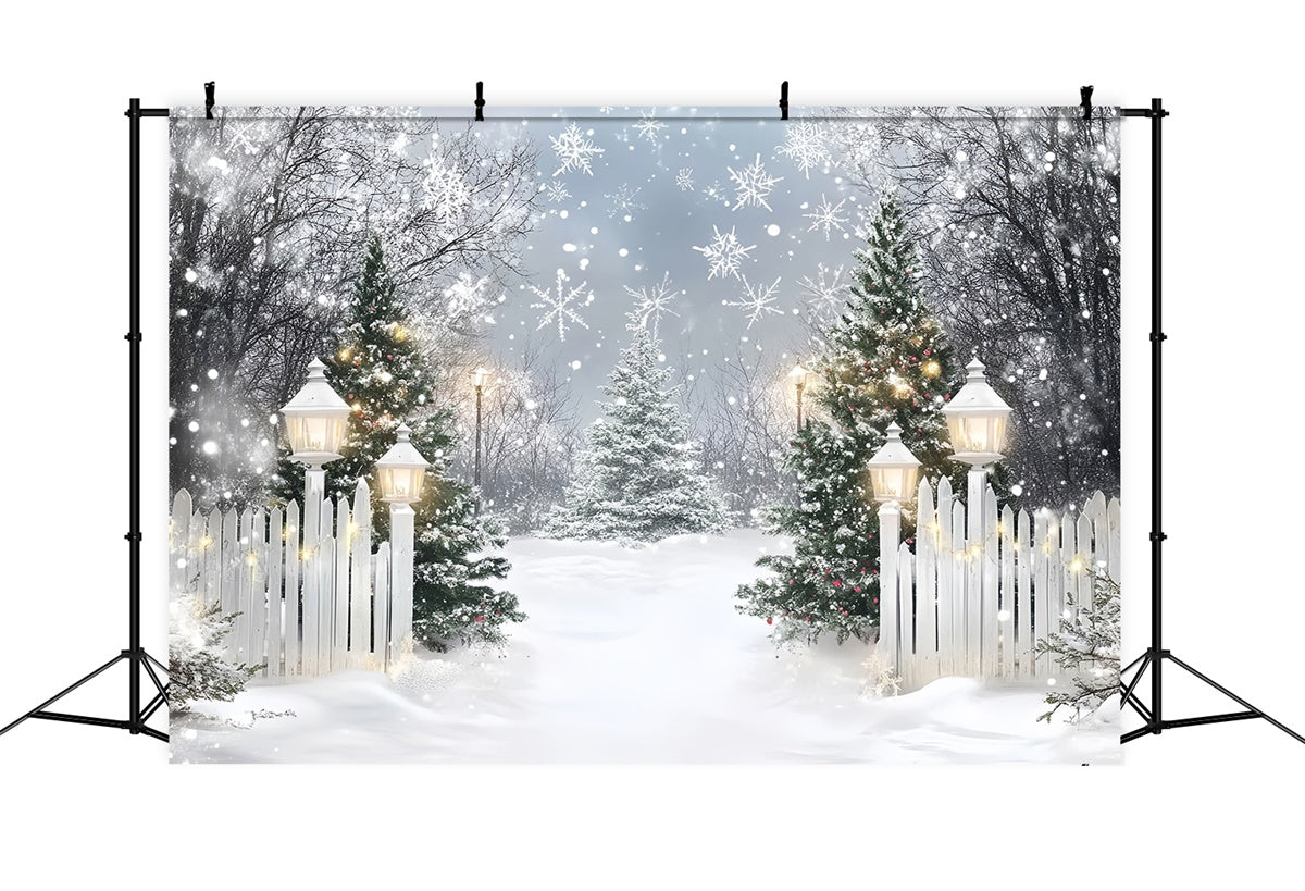 Toile de fond Flocon de Neige Bienvenue Éclat de Sapins MRR7-155