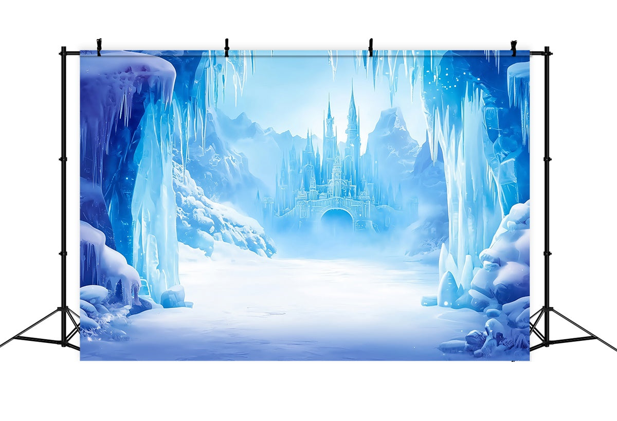 Toile de fond Château Royaume Gelé Hiver MRR7-162