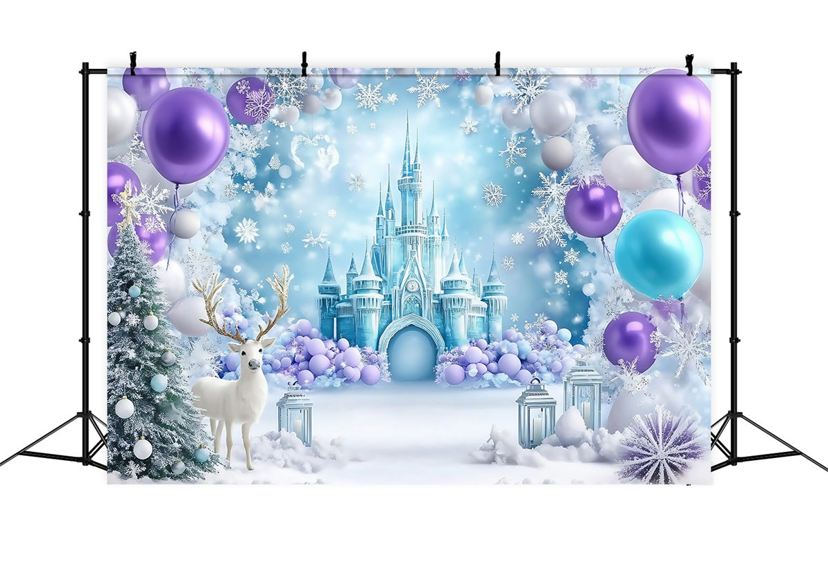 Toile de fond Hiver Château de Glace Ballons MRR7-167