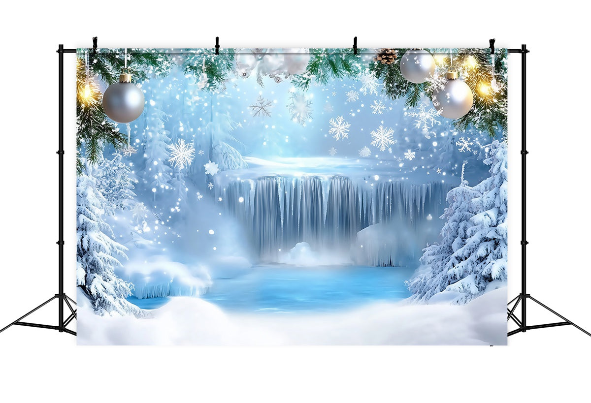 Toile de fond Pays des Merveilles Hiver Cascade Gelée MRR7-168
