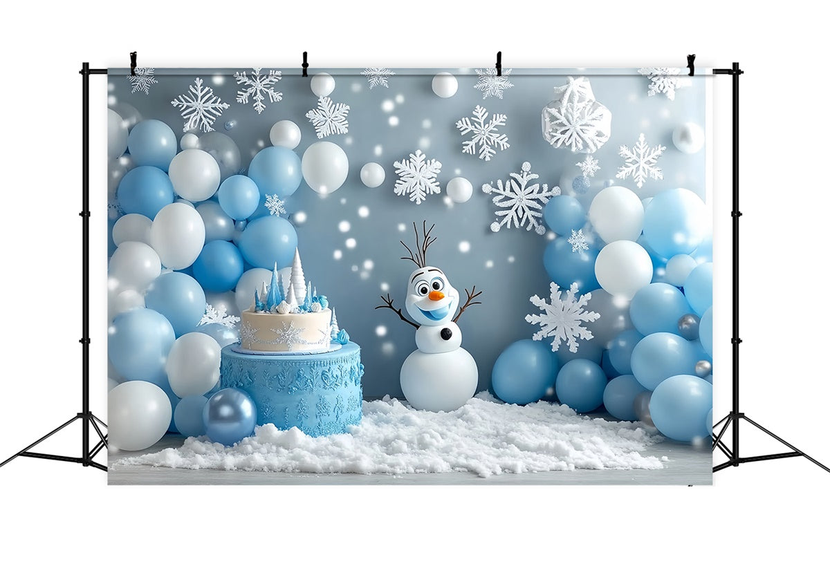 Toile de fond Hiver Bonhomme de Neige Anniversaire MRR7-169