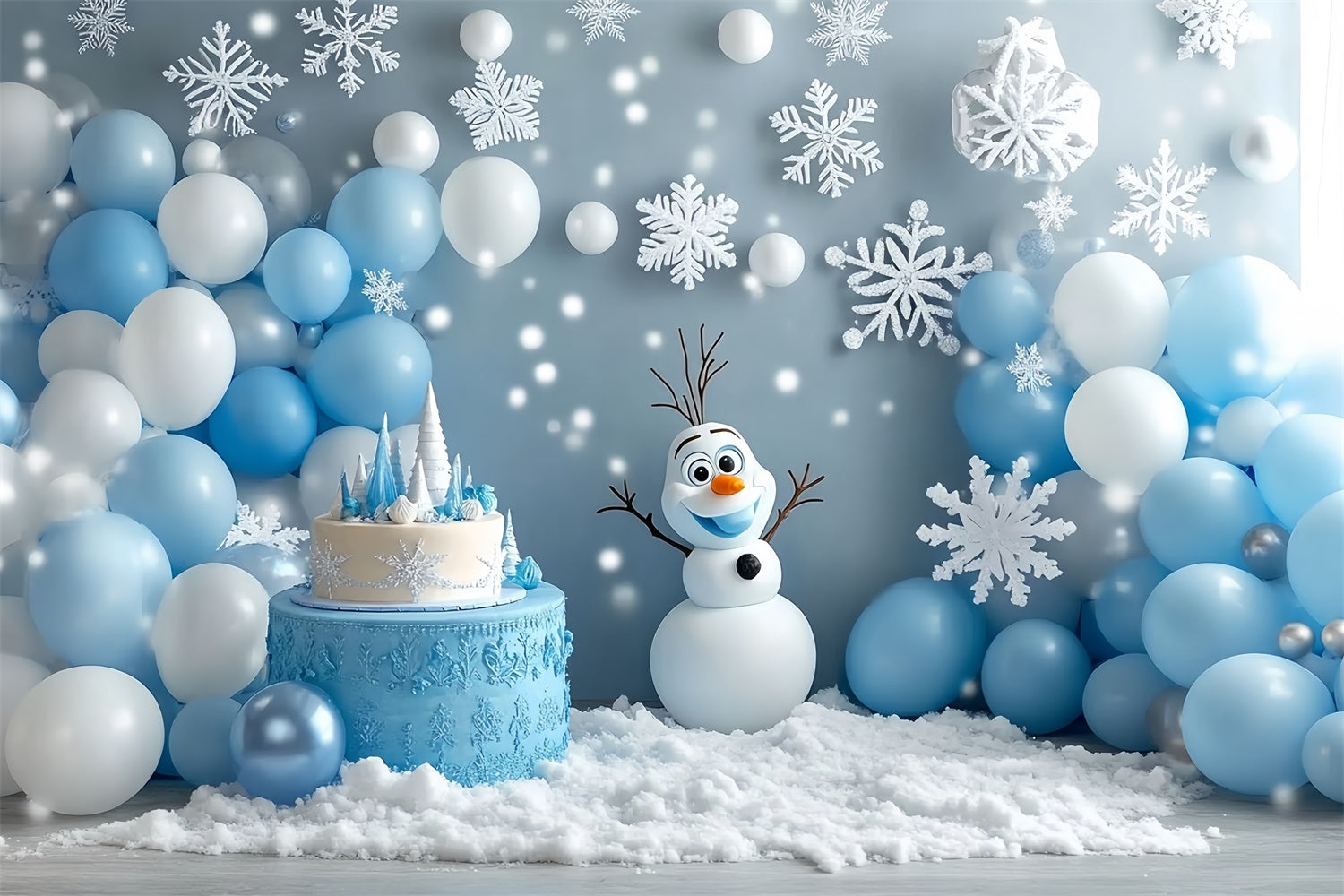 Toile de fond Hiver Bonhomme de Neige Anniversaire MRR7-169