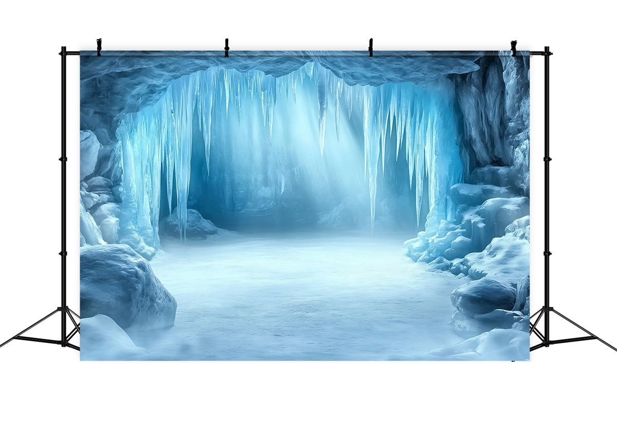 Toile de fond Hiver Caverne de Cristal Silencieuse MRR7-171