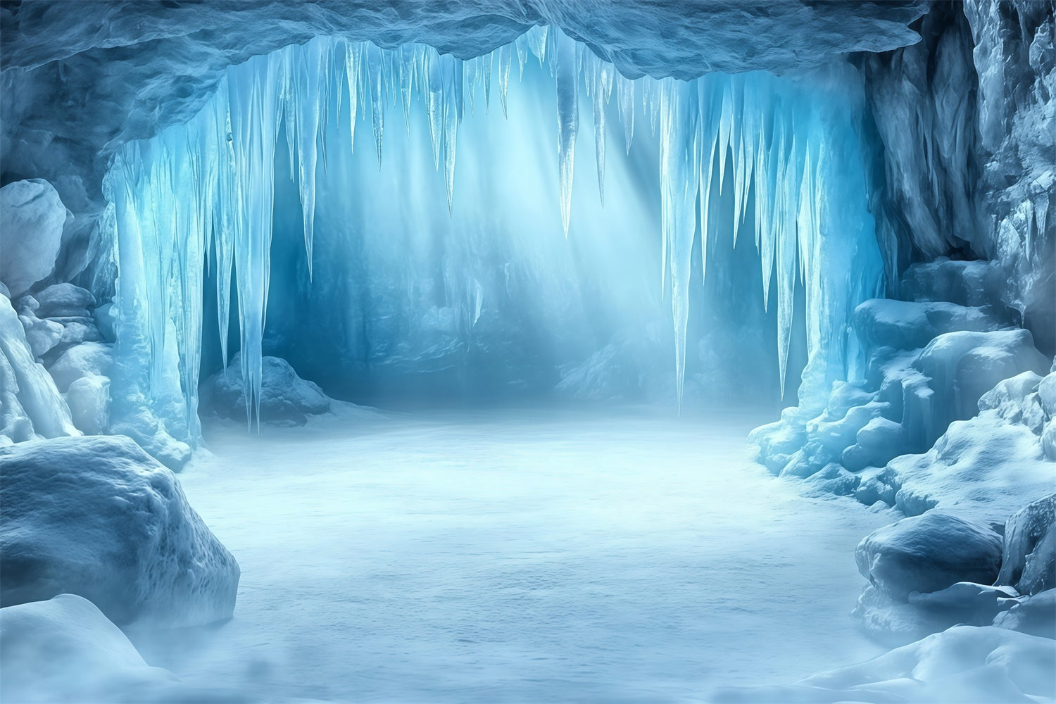 Toile de fond Hiver Caverne de Cristal Silencieuse MRR7-171