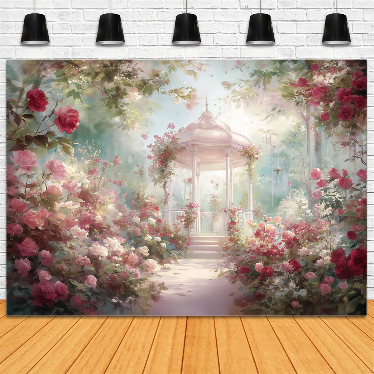 Toile de fond Photo Art Raffiné Jardin Kiosque Rosier MRR7-181