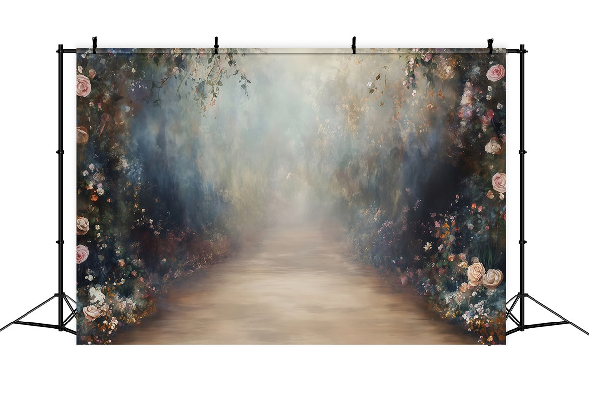 Toile de fond Artistique Chemin Floral Crépusculaire MRR7-182