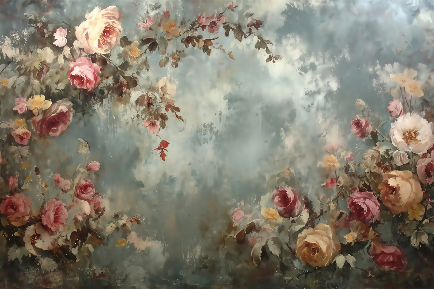 Toile de fond Peinture Rêve Classique de Roses MRR7-187