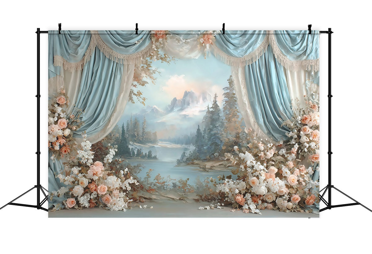 Toile de fond Art Raffiné Jardin Drapé en Vue MRR7-192