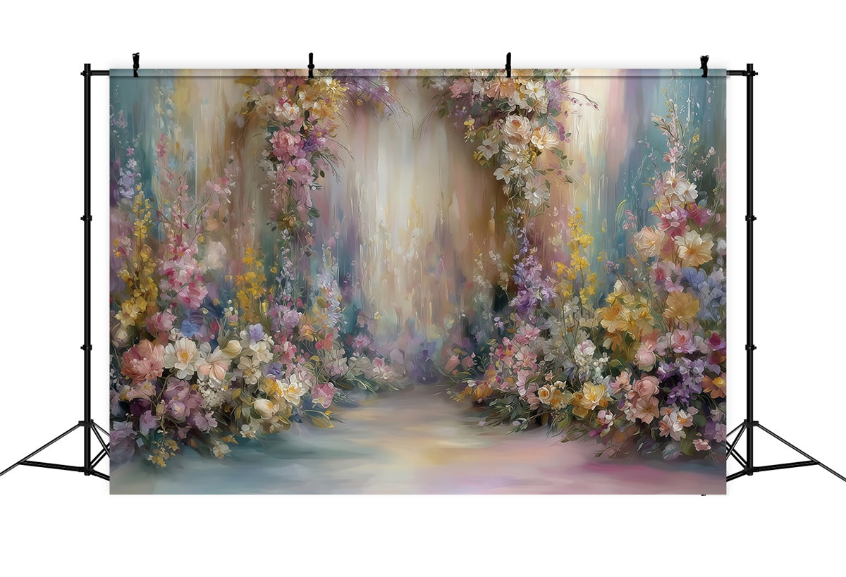Toile de fond Peinture Fleurs Pastel MRR7-193