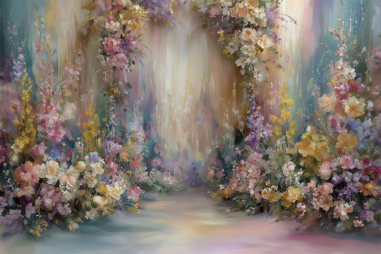 Toile de fond Peinture Fleurs Pastel MRR7-193
