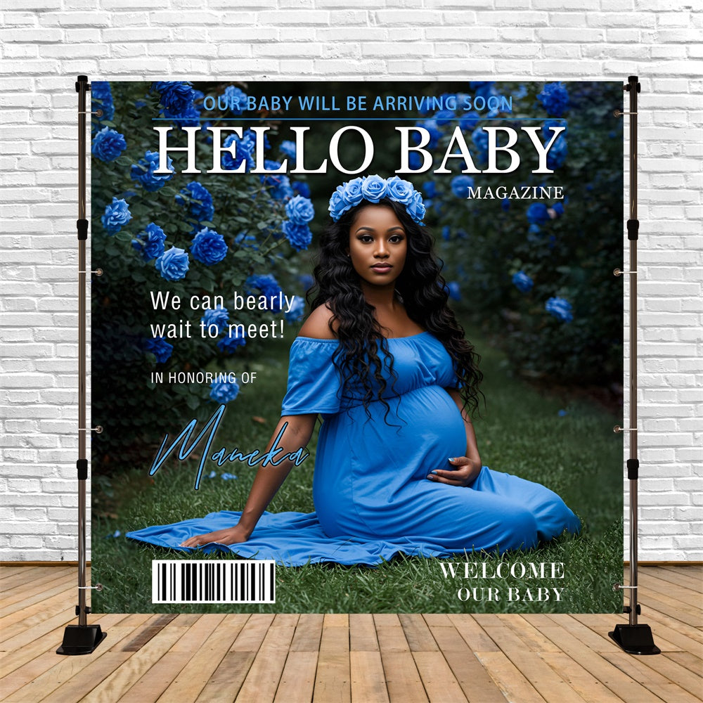 Toile de fond Baby Shower Personnalisable Revue Rose Bleue MRR7-20