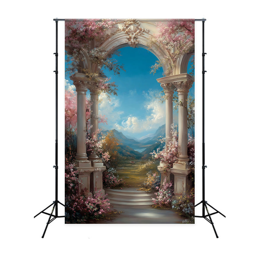 Toile de fond Photo Photographie Art Raffiné Portail Majestueux Jardin MRR7-202