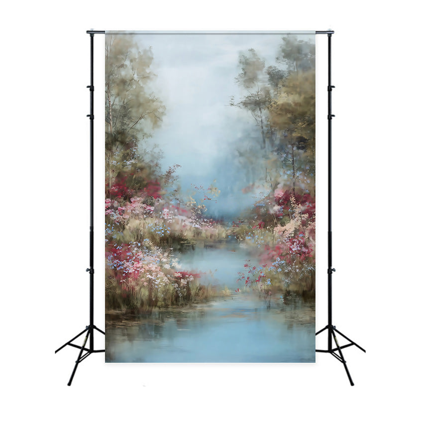 Toile de fond Photo Peinture Ruisseau Fleur Sauvage MRR7-204