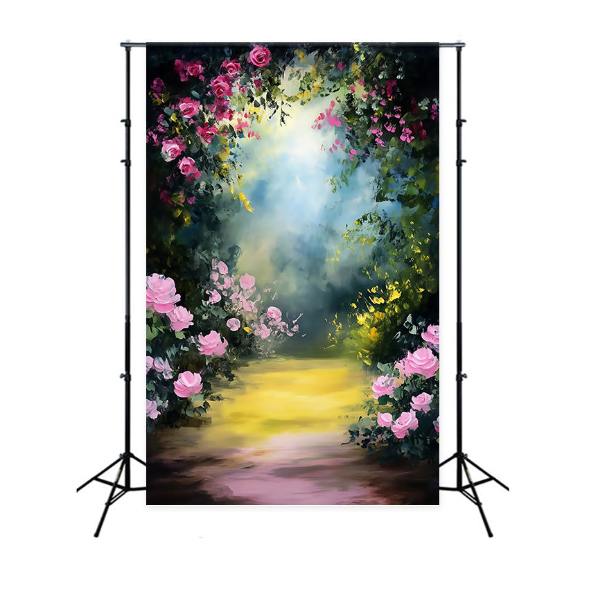Toile de fond Artistique Sentier Fleur Secret MRR7-206