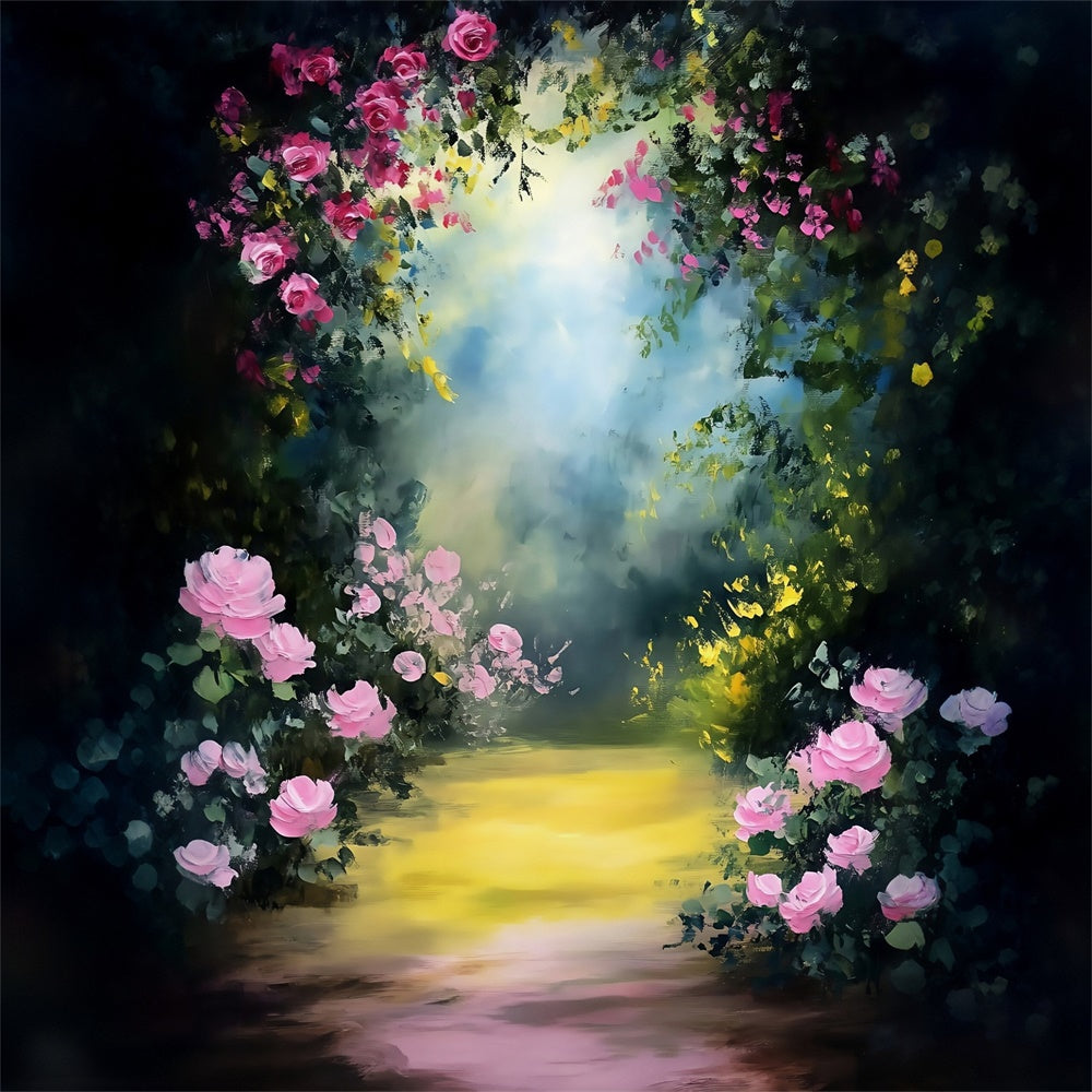 Toile de fond Artistique Sentier Fleur Secret MRR7-206