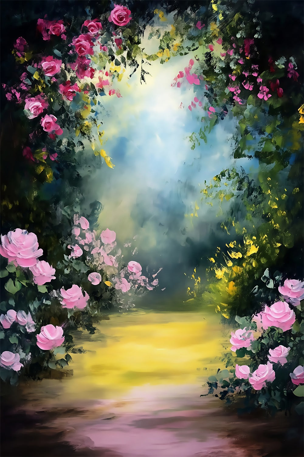 Toile de fond Artistique Sentier Fleur Secret MRR7-206