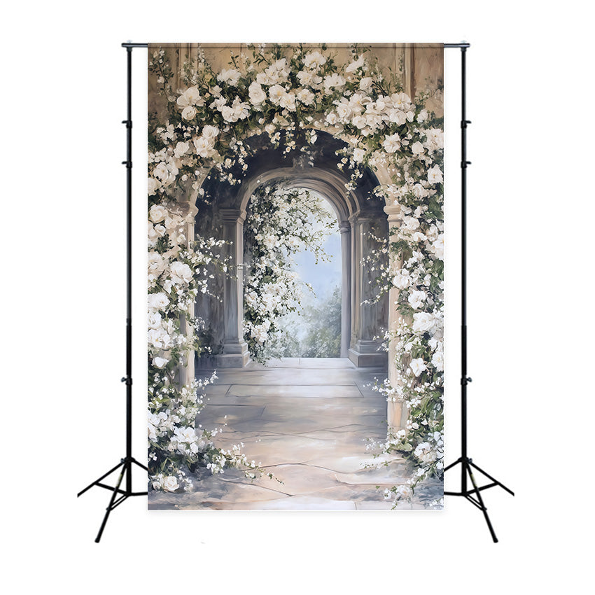 Toile de fond Photo Art Raffiné Couloir Classique Fleuri MRR7-208