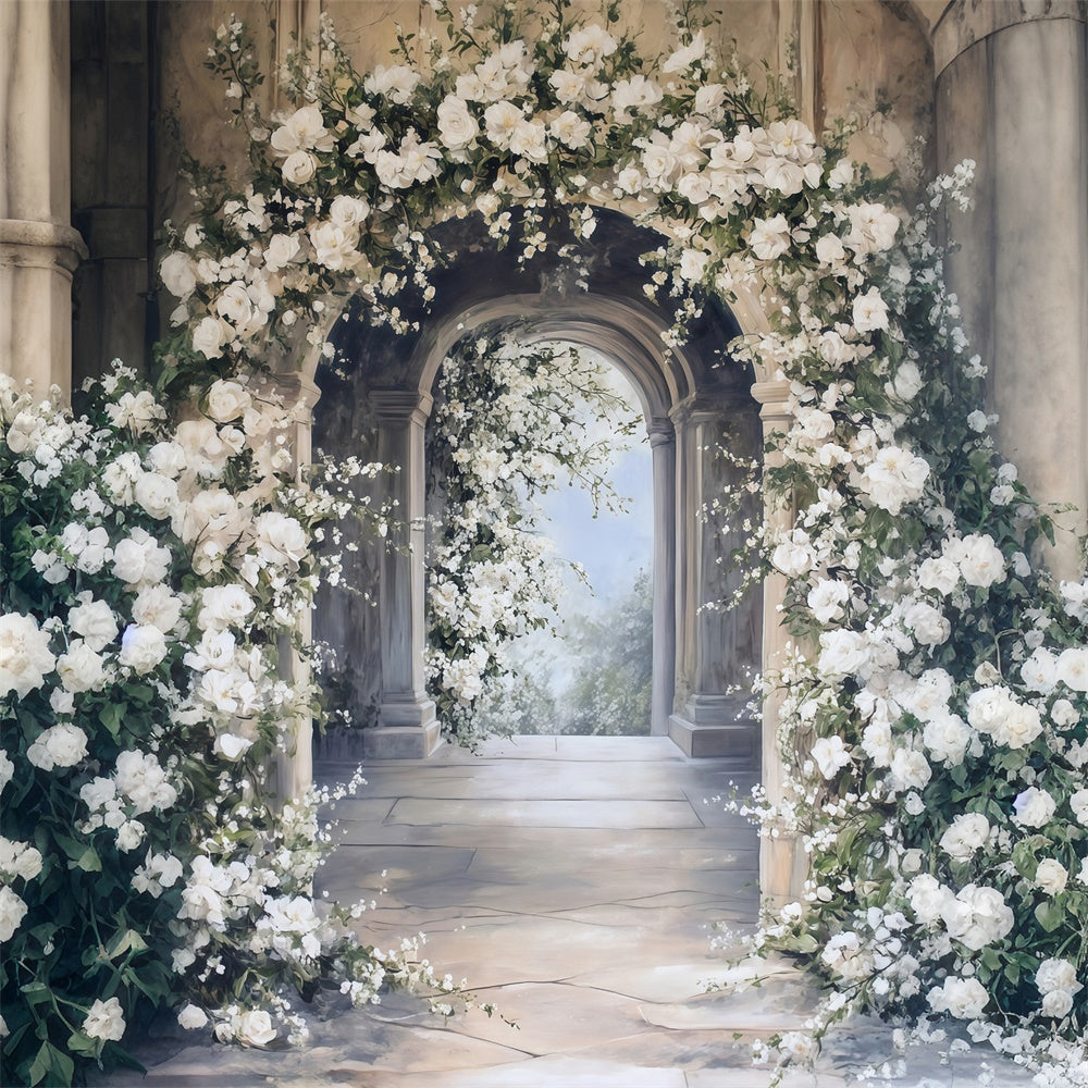 Toile de fond Photo Art Raffiné Couloir Classique Fleuri MRR7-208